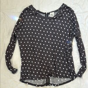 Zara Basic Polka Dot Long Sleeve T Shirt